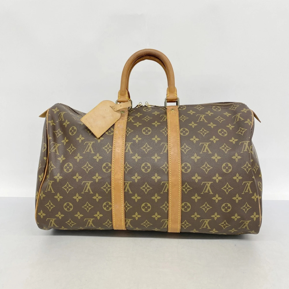 LOUIS VUITTON Authentic Brown Monogram Keepall 45 Boston Bag - Picture 10 of 10